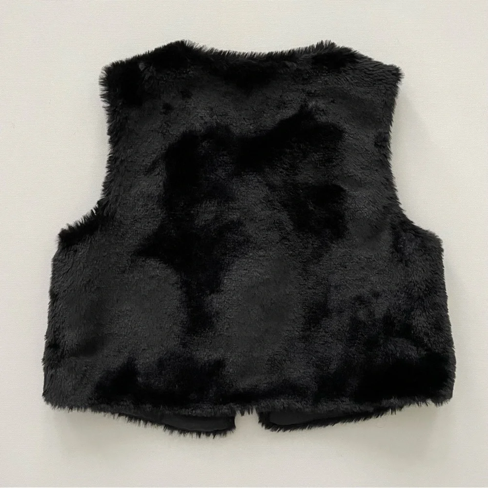 Baby Gap Black Faux Fur Vest Size 3 Years Toddler Girl